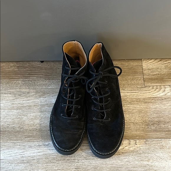 Ralph Lauren Collection Black Embry Calf-Suede High Top Lace Up Sneakers Sz 7.5 - Picture 10 of 12